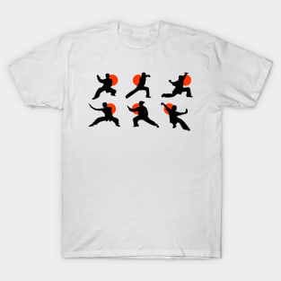 Wushu Poses Art Silhouettes T-Shirt